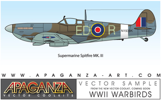 Military - Supermarine Spitfire MkIII vector 