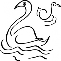 Animals - Swan clip art 