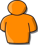 Human - Symbol People Person Orange Stand 