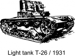 Military - T-26 Light Tank 1931 clip art 