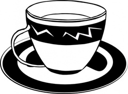 Teacup (b And W) clip art