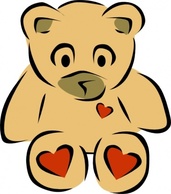 Teddy Bears With Hearts clip art Preview