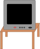 Television On A Table clip art Preview