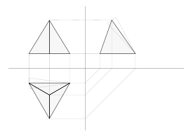 tetrahedron parallel projection -- Tetraeder parallel projiziert