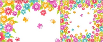 Flowers & Trees - The colourful flowers vector small crystal material 