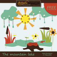 The mountain lake - vector clipart Preview