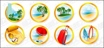 Holiday & Seasonal - The seaside resort icon vector material 