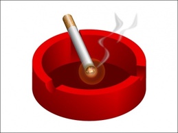 Objects - This ashtray is rendered in isometric perspective with a glossy finish. 