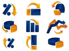 Business - This set of graph vectors graphics has five finalised icons and all the working bits ... 