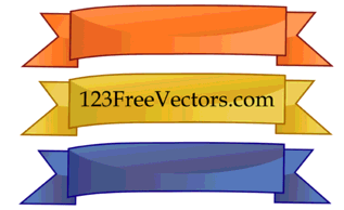 Three-color free vector banners