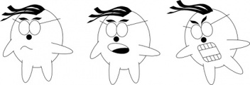 Cartoon - Three Emotions Of Cartoon clip art 