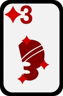 Three Of Diamonds clip art