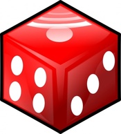 Three Red One Dice Four Die 