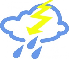 Thunder Storms Weather Symbol clip art Preview