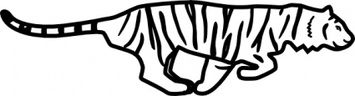 Tiger Running Outline clip art