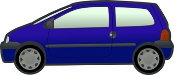 Transportation - Tobias Blue Twingo clip art 