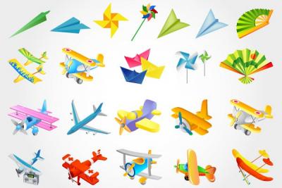 Toy Airplanes Vector Preview