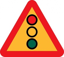 Traffic Lights Ahead Sign clip art