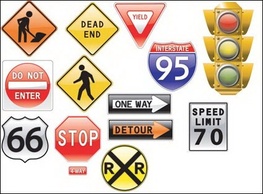 Transportation - Traffic signs Theme Vector material 