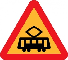 Signs & Symbols - Tram Roadsign clip art 