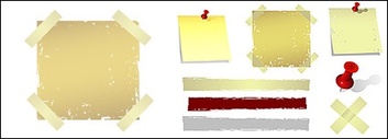 Business - Transparent plastic and paper notes Vector 