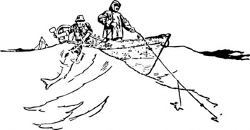 Transportation - Trawling From A Boat clip art 