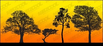 Flowers & Trees - Tree silhouettes vector material 