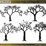 Tree Silhouettes Vector Set 