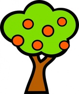 Tree With Fruits clip art