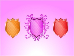Trendy Illustration IÃƒÂ¢Ã¢â€šÂ¬Ã¢â€žÂ¢ve created for Dezignus. Glossy shield, decorated with floral ornaments, diamonds and pleasant ... Preview