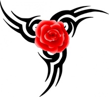 Nature - Tribal Tattoo With Rose clip art 