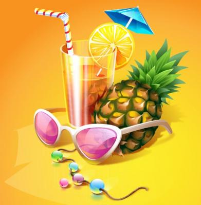 Food - Tropical cocktail illustration 