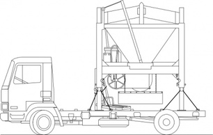 Truck And Sandmixer clip art