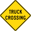 Truck Crossing Road Vector Sign 