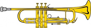 Music - Trumpet B Flat (colour) clip art 