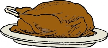 Turkey On A Platter clip art