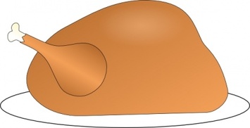 Turkey On Platter clip art 