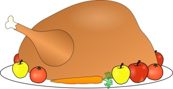 Food - Turkey Platter 01 With Fruit And Vegitables clip art 