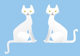 Animals - Two Cats clip art 