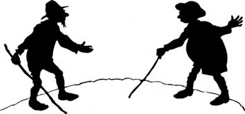 Human - Two Men With Canes clip art 