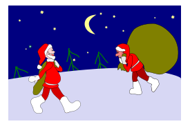 Cartoon - Two Santas 