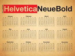 Typographic Desk Calendar - Helvetica Neue Preview