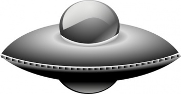 Ufo In Metalic Style clip art 