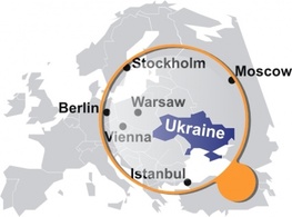 Ukrainian Map Under Magnifier clip art