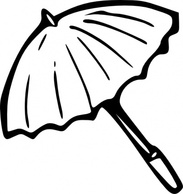 Cartoon - Umbrella Outline clip art 