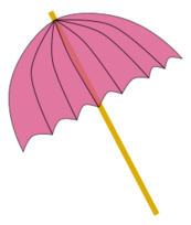 Cartoon - Umbrella / Parasol pink tranparent 