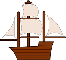 Unfurled Sailing Ship clip art