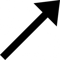 Shapes - Up Right Black Arrow clip art 