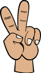 V Sign Clipart Vector 