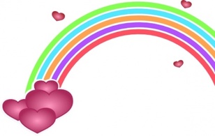 Holiday & Seasonal - Valentine Rainbow clip art 